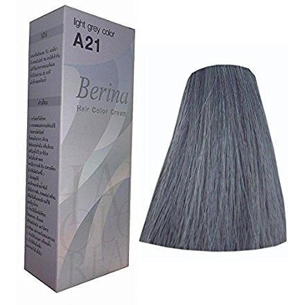 Berina Hair Color Cream Permanent A21 -Light Gray color