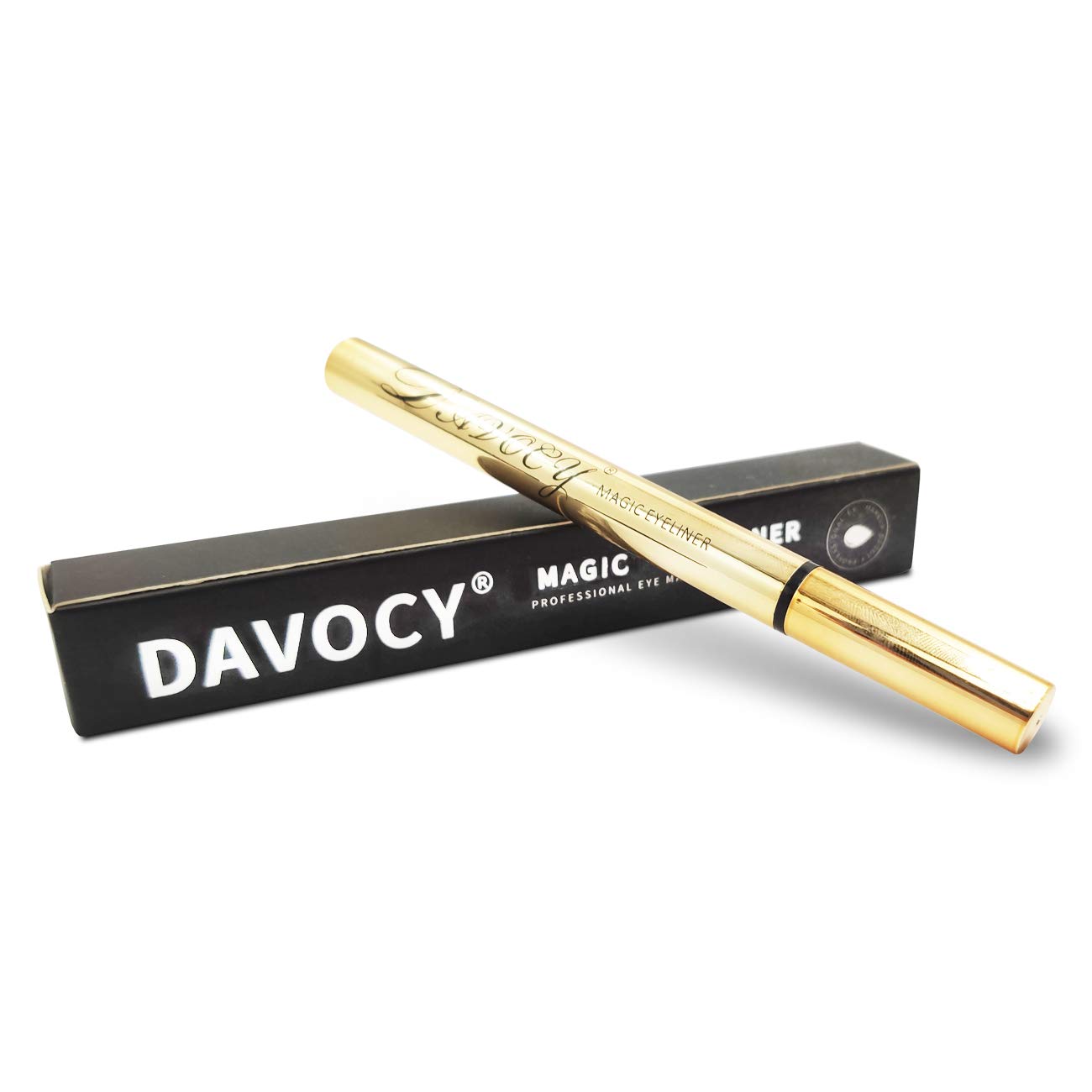 Davocy Magnetic Eyeliner for False Eyelash, No Glue Need, Suitable for Sensitive Eyes, Waterproof & oil-proof, Easy to Use for Makeup, Compatible