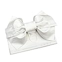 Japanese Traditional Pre-Tied OBI Belt Sakura Jacquard Weave Bow Tsukuri OBI Kimono Sash Yukata Robe Accessories (White)