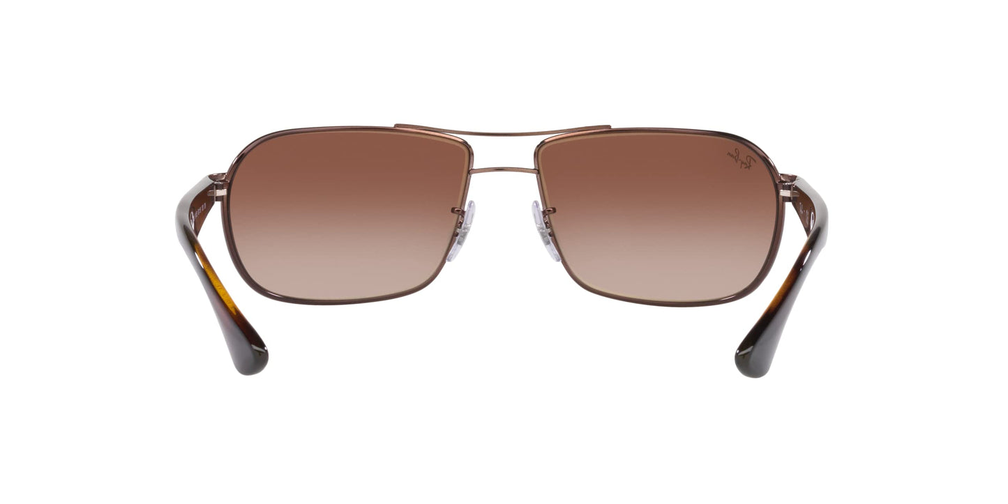 Ray-Ban RB3492 Rectangular Sunglasses, Brown/Brown Gradient, 62 mm