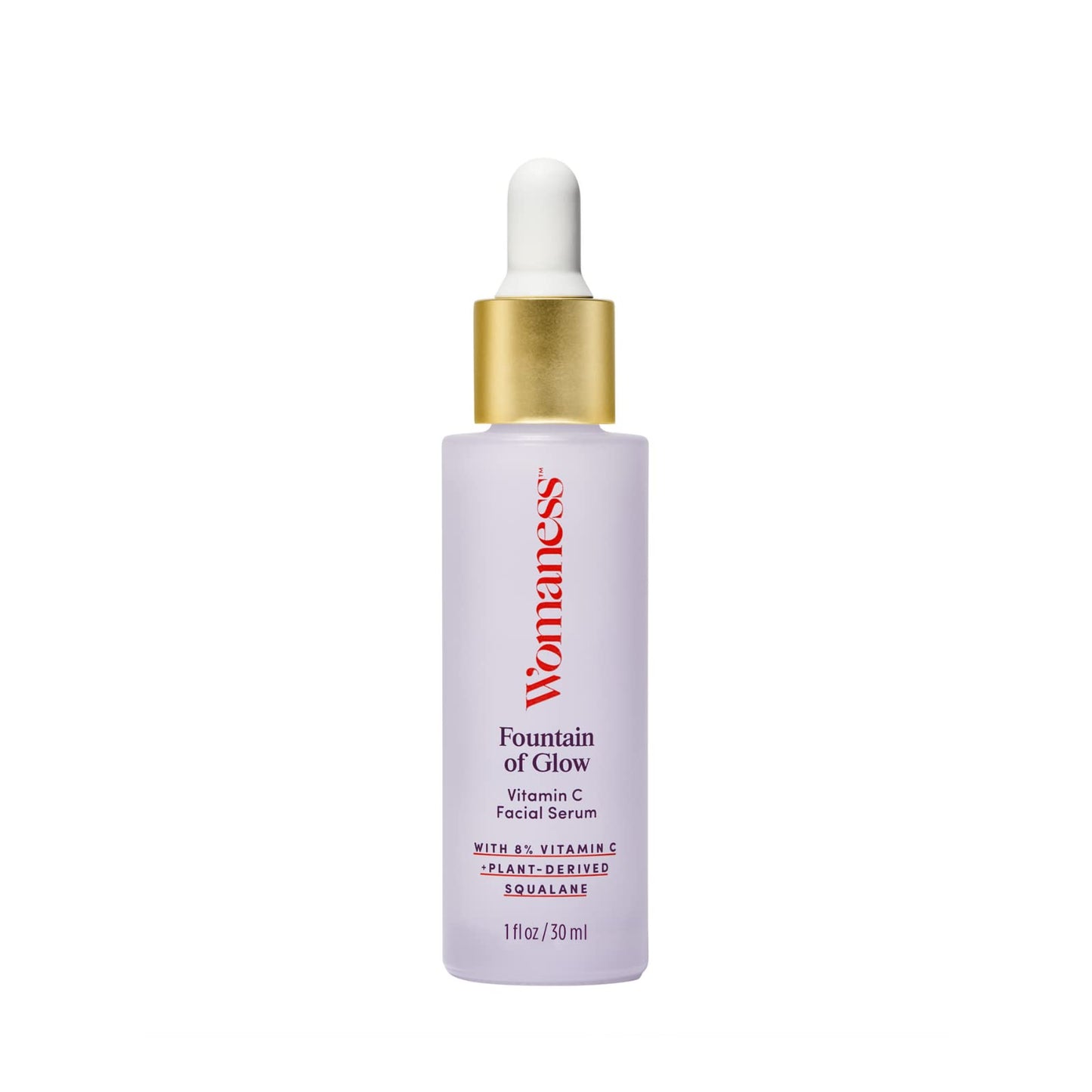 Womaness Fountain of Glow Face Serum - Brightening Vitamin C Serum for Face with 8% Vitamin C & Plant-Derived Squalane Oil - Menopause Skin Care