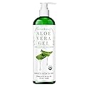 NaturSense USDA Organic Aloe Vera Gel from 100% Pure Aloe. Deep Hydration, Effective Moisturizing. Great for Hair, Scalp, Face, Dry Skin, Acne