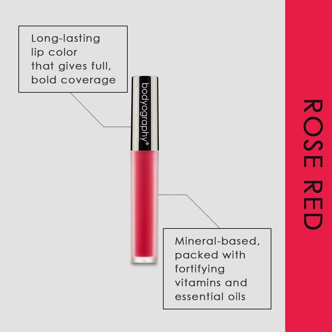 Bodyography Matte Lip Lava Liquid Lipstick - Regal | Rosy Red Matte Bold Liquid Lip | Smudge-Proof, Long-Lasting, Vegan & Paraben-Free | 0.08 fl oz