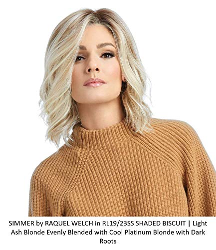 SIMMER Lace Front 6 PC Bundle: SIMMER wig, 4oz Mara Ray Luxury Shampoo & Conditioner, Comb, Beige Wig Cap, 19 Page Belle of Hope Q & A Guide (RL8/29)