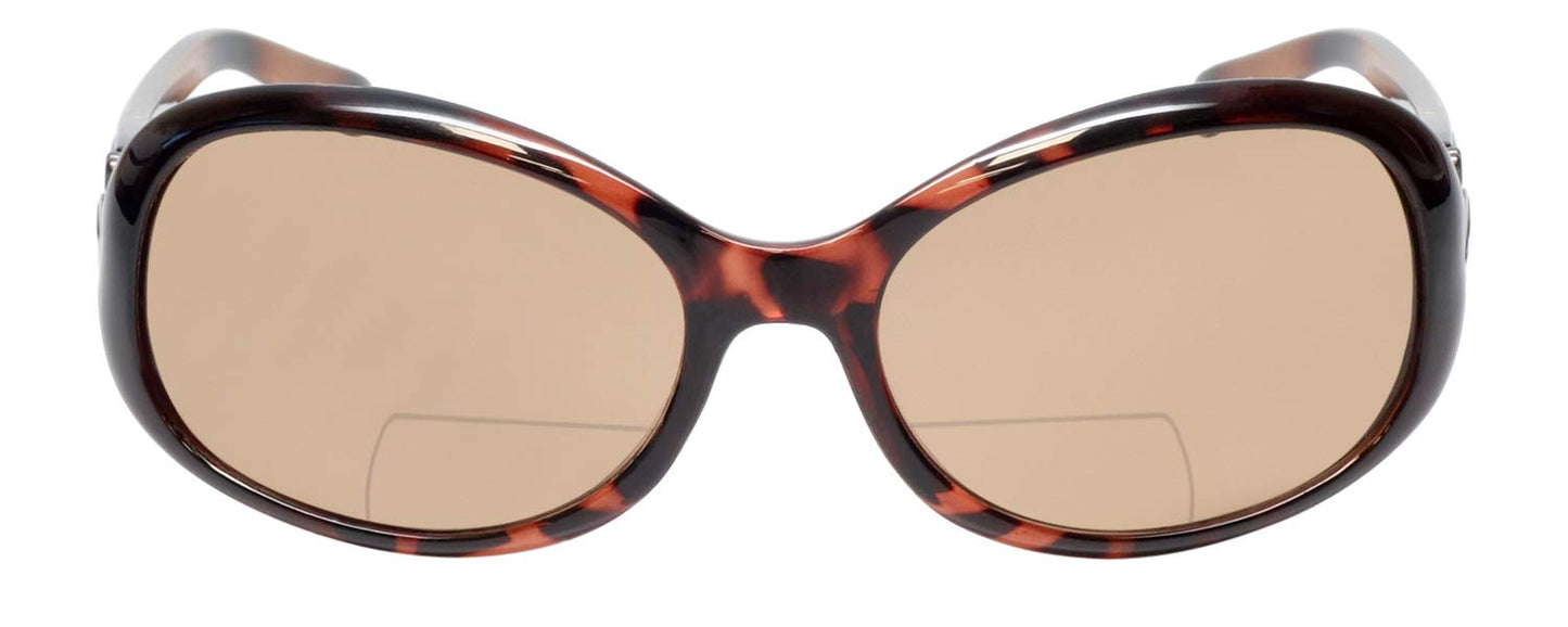 Calabria 828 Oversized Polarized BiFocal Sunglasses +2.00 Tortoise Pewter Brown Women UV Protection Bi-Focal Sunglass Readers