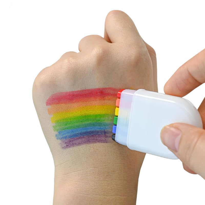 Foukvuid 6-Color Rainbow Face Paint, Body Painting Oil Paint for Halloween, World Cup, Festival, Party