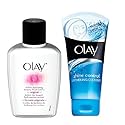 Olay Active Hydrating Beauty Fluid Lotion, 6 Fl Oz with Bonus Olay Shine Control Lathering Cleanser 5 Oz