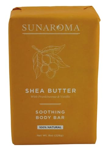 Sunaroma Soap Bar Shea Butter 8 Ounce (Pack of 6)
