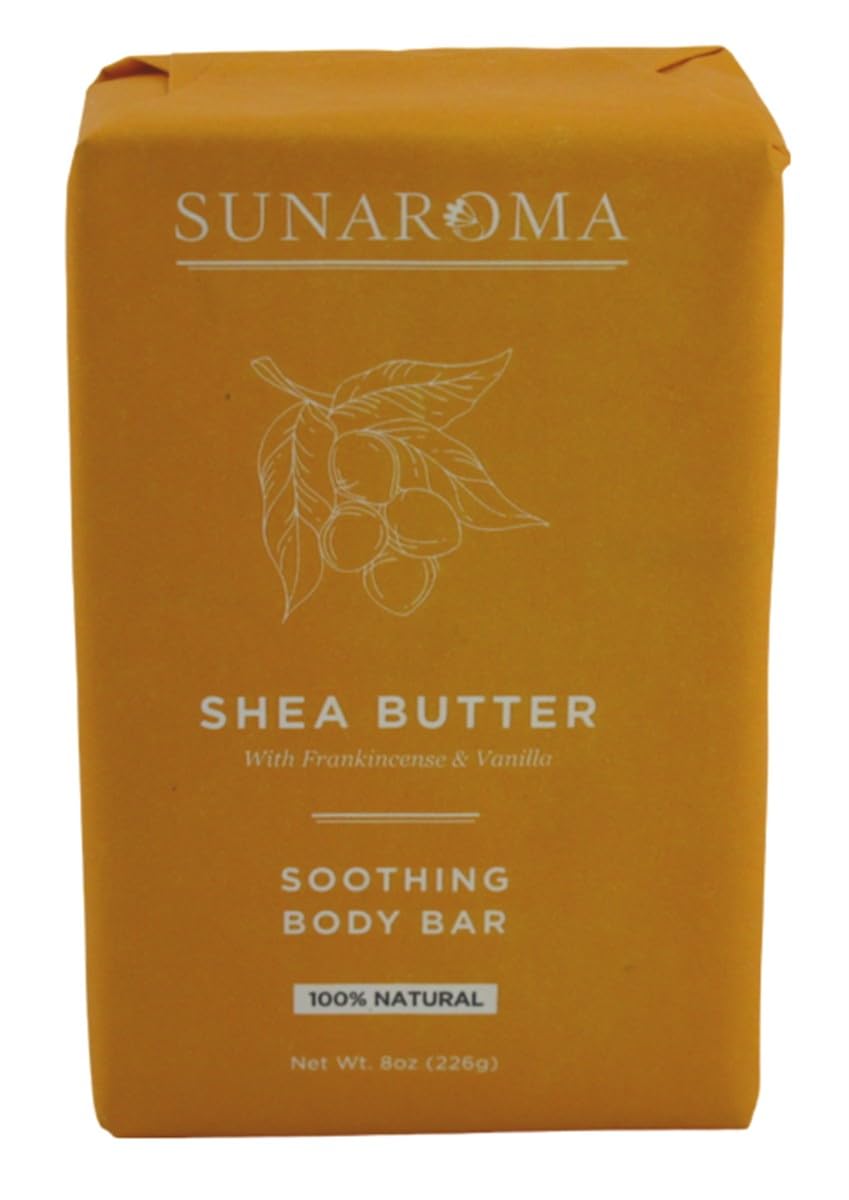 Sunaroma Soap Bar Shea Butter 8 Ounce (Pack of 6)