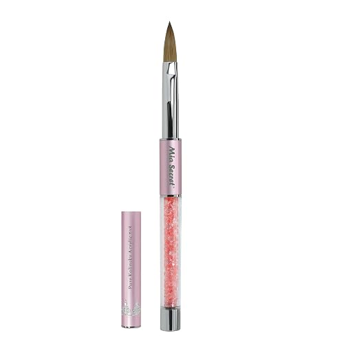 Mia Secret PREMIER NAIL BRUSHES 100% Kolinsky Hair MADE IN USA Prenium Nail Art Brushes (Pink, 8 OR) Beauty & Personal Care Mia Secret