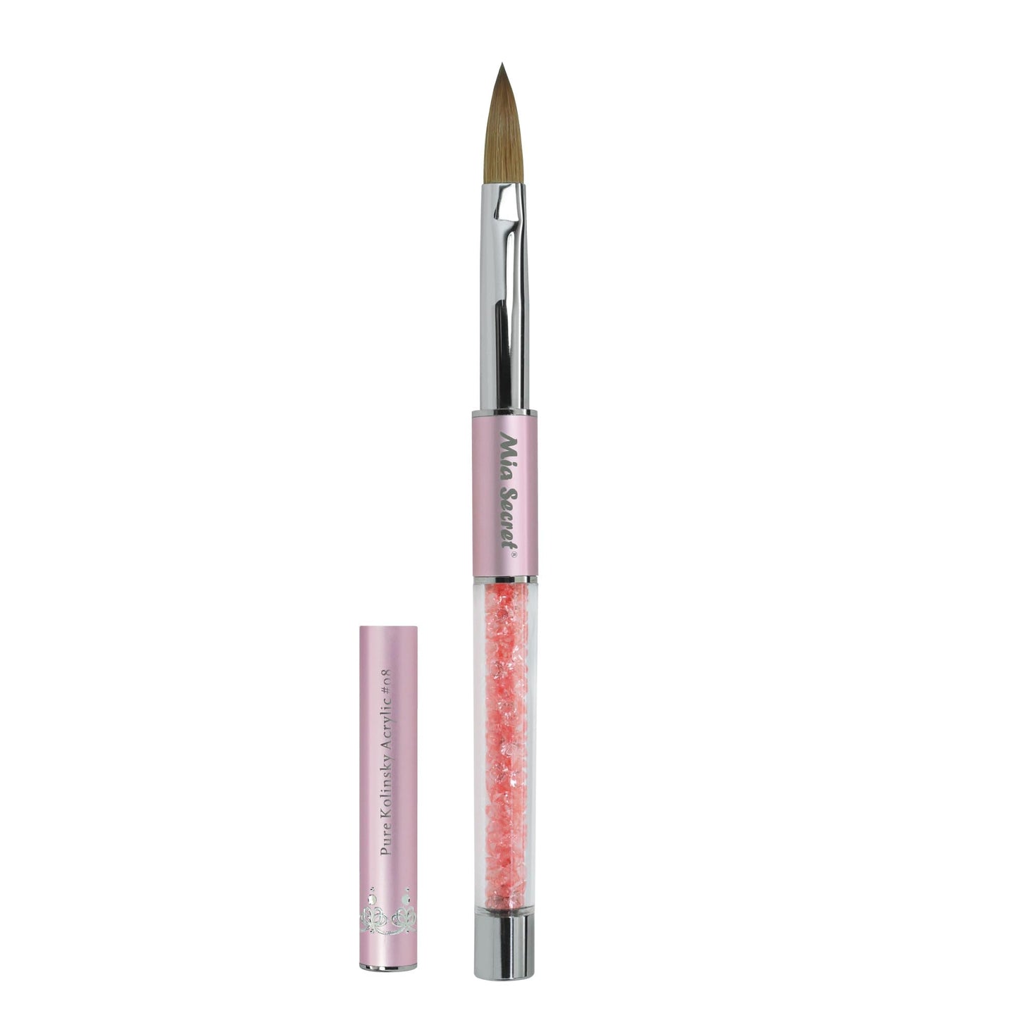 Mia Secret PREMIER NAIL BRUSHES 100% Kolinsky Hair MADE IN USA Prenium Nail Art Brushes (Pink, 8 OR) Beauty & Personal Care Mia Secret