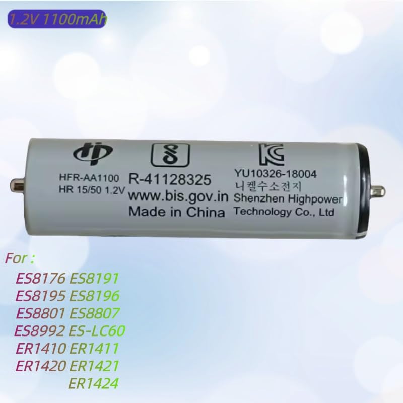 Orfdcnhlkc Electric Shaver 1.2v 1100mAh Battery. Compatible for Panasonic ES8176, ES8191, ES8195, ES8196, ES8801, ES8807, ES8992, ES-LC60, ER1410 Beauty and Personal Care Orfdcnhlkc
