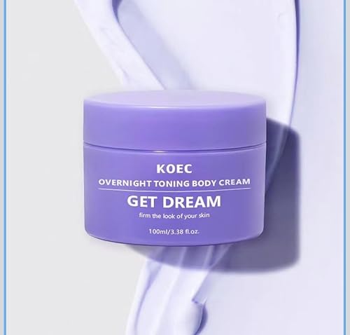 BEAUTIVANA KOEC Get Dream Overnight Toning Body Cream, Anti-Cellulite Firming Treatment with Passion Fruit Oil, Shea Butter, Lavender Oil, 3.38 Fl Oz