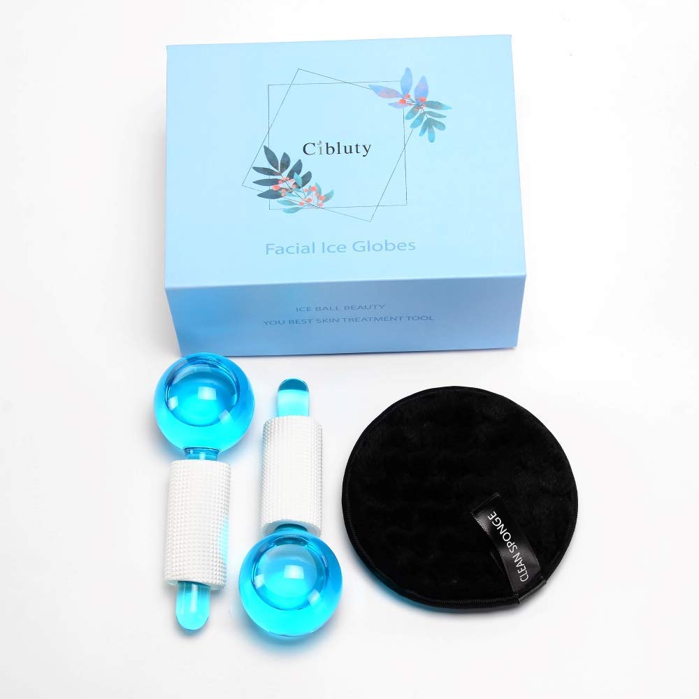 CIBLUTY ICE Globes for Facial, 2 PCS Facial Globes for Massage Tool, Facial Roller Cold Skin Massagers, Tighten Skin, Reduce Puffiness and Dark