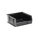 Quantum Storage Systems QUS235BK Ultra Stack & Hang Heavy Duty Part Organizer Black Bins 11" L x 11" W x 5" H 6 Pack