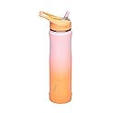 SUMMIT 24 oz - TriMax® Insulated Stainless Steel Water Bottle with Flip Straw Lid and Silicone Bottle Bumper - Coral Sands (ombre)