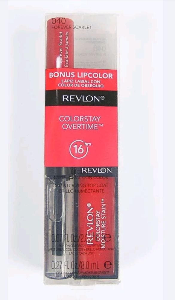 Revlon Overtime Moisture Stain - Forever Scarlet or Shanghai Sizzle (040) - 0.07 Oz