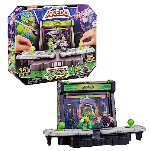 Legends of Akedo Teenage Mutant Ninja Turtles Battle Arena with 35+ Battle Sound Effects and 2 Exclusive Battling Mini Warriors - Leonardo and…