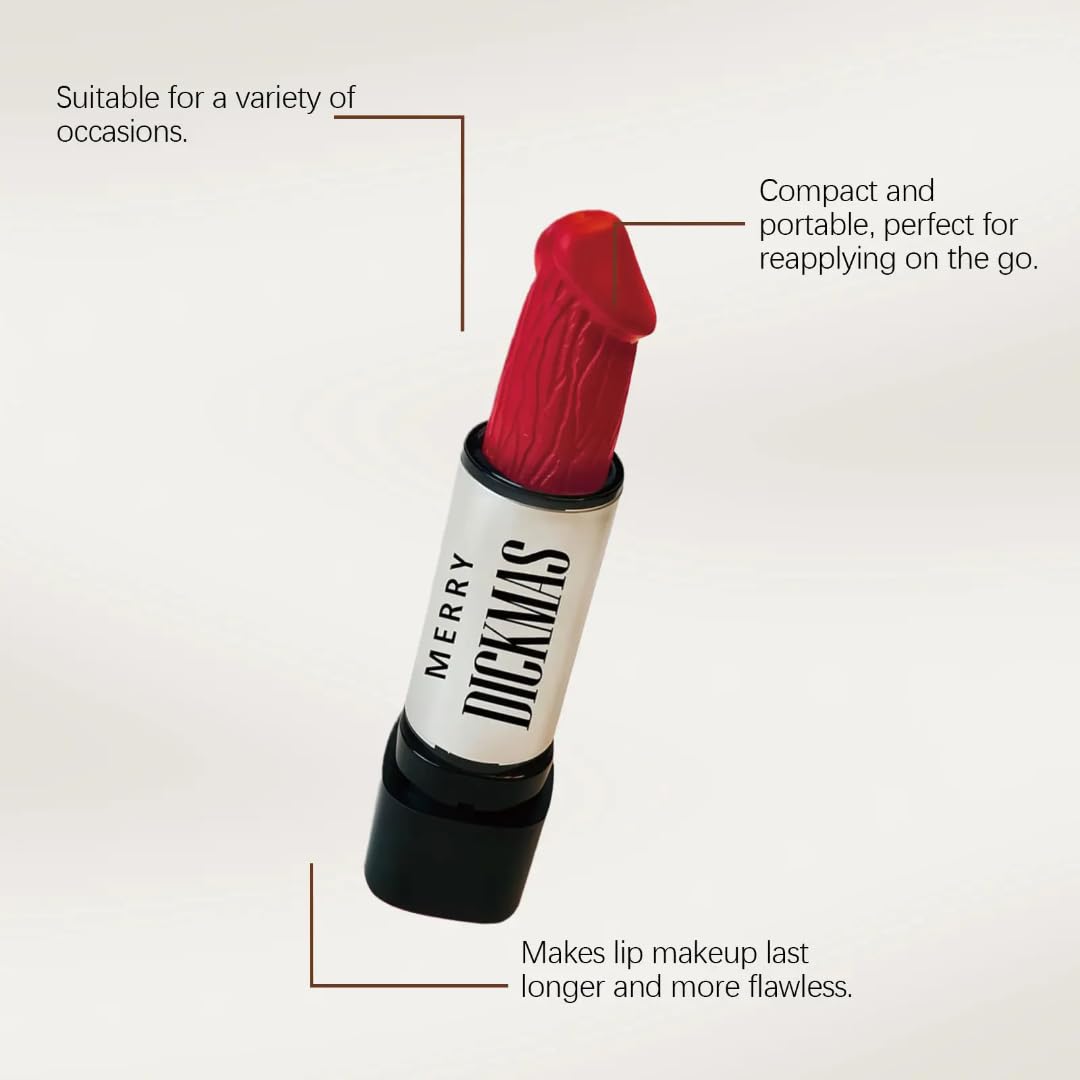 Creative Women Funny Lipstick - Mushroom Naughty Gag Stocking Stuffer Idea for White Elephant & Secret Santa Stocking, for Holiday Party, Birthday &