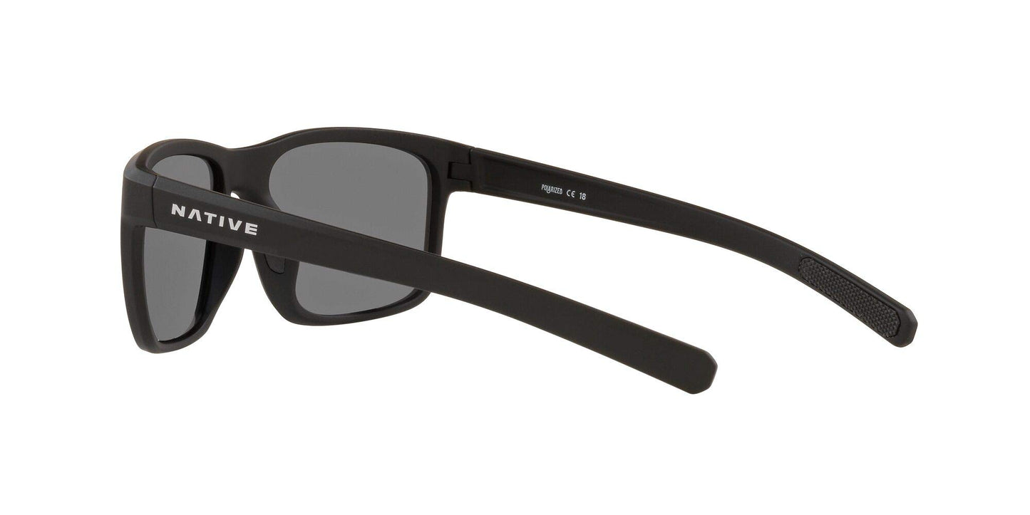 Native Eyewear Wells Sunglass, Matte Black Crystal, Blue Reflex