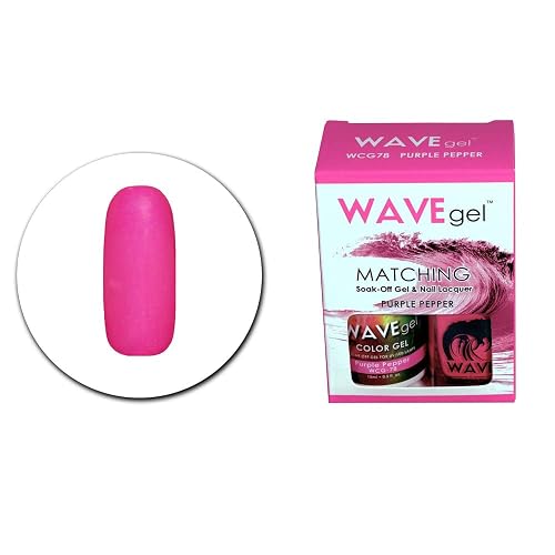 WAVEGEL Soak-0ff Gel & Nail Lacquer Matching Duo Set - Purple Pepper - WCG78-78 I 0.5 Oz Beauty & Personal Care WAVE gel