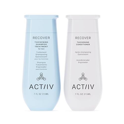 ACTIIV Recover Thickening Shampoo & Conditioner Bundle for Men (7 oz Each) - For Fine & Thinning Hair, Supports Fuller, Thicker-Looking Hair & Healthy