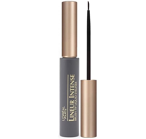 L'Oreal Paris Lineur Intense Brush Tip Liquid Eyeliner, Black, 0.24 fl; oz; (Packaging May Vary)