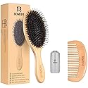 BOMEIYI Boar Bristle Hair Brush for Thick Curly Thin Long Short Wet or Dry Hair, Adds Shine and Makes Hair Smooth, Best Paddle Hair Brush for Men