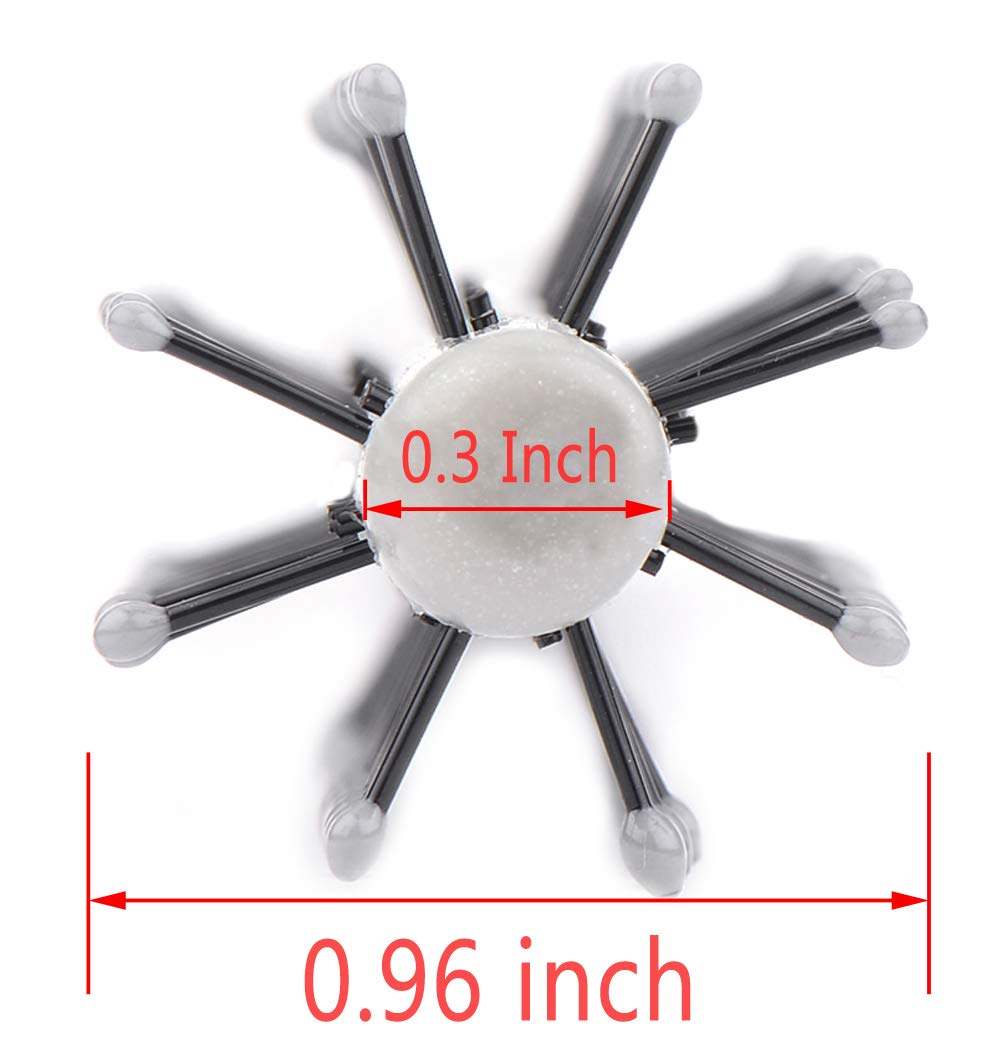 PERFEHAIR Small Mini Plastic Round Hair Styling Brush with Nylon Bristle for Short Hair Blow Drying, 1 Inch Diameter Barrel
