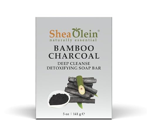 SheaOlein Naturally Essential BAMBOO CHARCOAL Deep Cleanse Detoxifying Soap Bar 5 oz