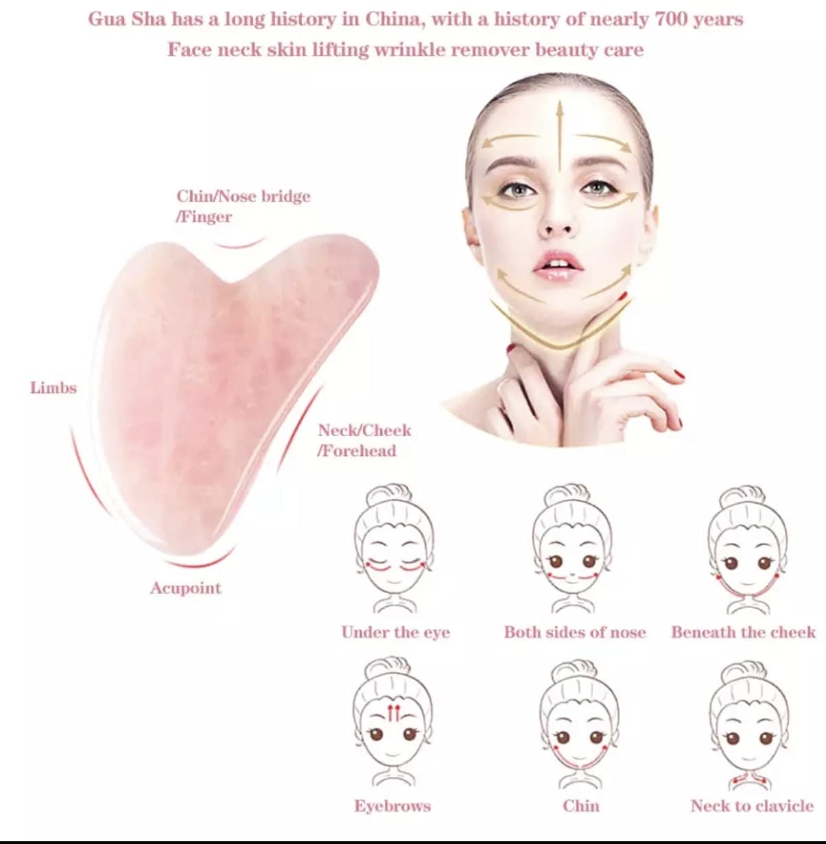 Face Roller Skin Care - Jade Roller Gua Sha Set, Rose Quartz Face Roller | Ultimate Facial Skin Care Products & Beauty Products Tools | Jade Facial