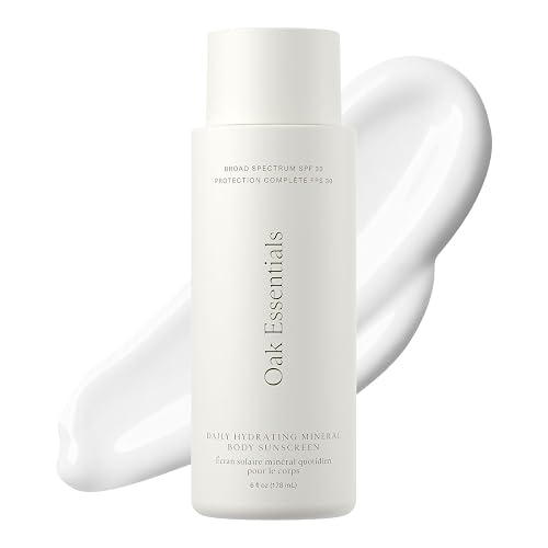 Oak Essentials Daily Hydrating Mineral Body Sunscreen SPF 30, Broad Spectrum 11% Non-Nano Zinc Oxide Sunblock, Lightweight Mineral Sunscreen for Dry