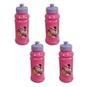 Disney 4-Pack Minnie Mouse Bowtique 16oz Pull-Top Squirt Water Bottles, Purple/Pink, BPA-Free