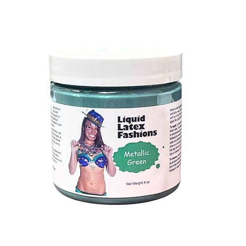 Metallic Green Liquid Latex Body Paint - 4 Ounces High Shine