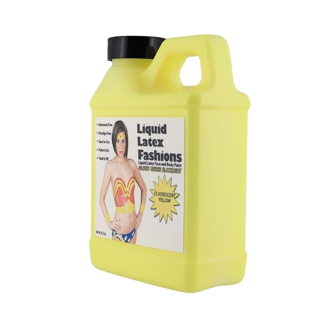 Fluorescent Yellow 8oz Liquid Latex - UV Black Light Body Paint