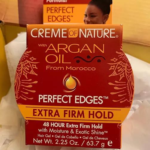 Creme Of Nature Argan Oil Perfect Edges Extra Hold 2.25 Ounce (66ml) (2 Pack)