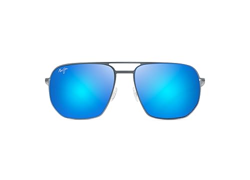 Maui Jim Men's & Women's Sharks Cove Polarized Square Sunglasses, Dove Grey/Blue Hawaii Polarized, Medium