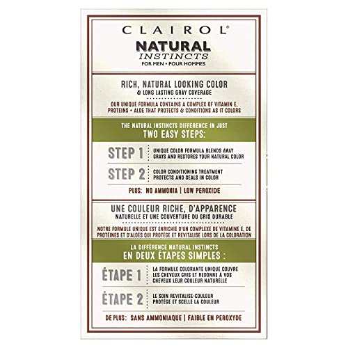 Clairol Natural Instincts Semi-Permanent Hair Dye for Men, M9 Light Brown Hair Color, Pack of 3