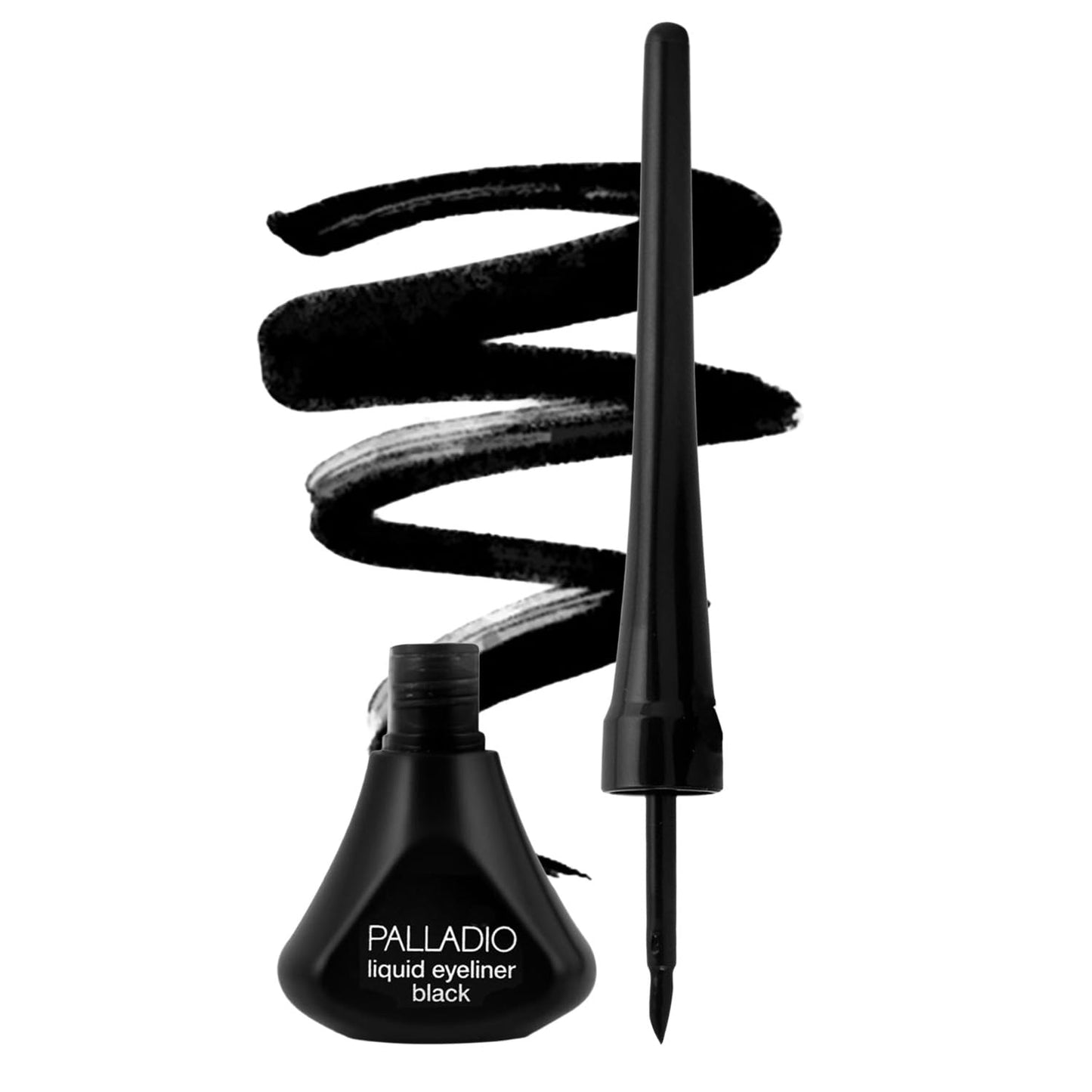 Palladio Liquid Eyeliner, Black, Highly Pigmented, For Intense Eye Definition, Smear-proof Liquid Eyeliner, Includes Easy Grip Wand and Felt Tip