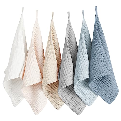 Konssy 6 Pack Face Cloths, Soft Wash Cloth for Washing Face, Cotton Face Towels for Sensitive Skin Women Facial Makeup Remover Reusable Absorbent Beauty and Personal Care Konssy Default Title