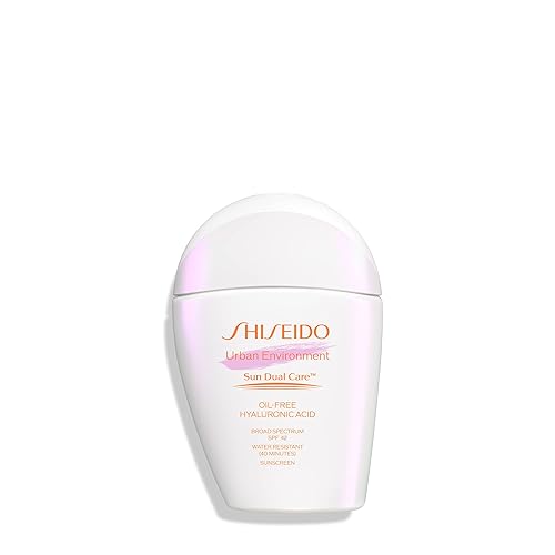 Shiseido Urban Environment Oil-Free Sunscreen SPF 42 - 30 mL - Protects, Hydrates, Mattifies & Works as Face Primer - Water Resistant for 40 Minutes