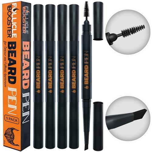 Beard Pen Filler for Men - Barber Styling Grooming Pencil - Waterproof, Sweat Proof, Long Lasting Solution with Natural Finish - Cover Beard and Scalp