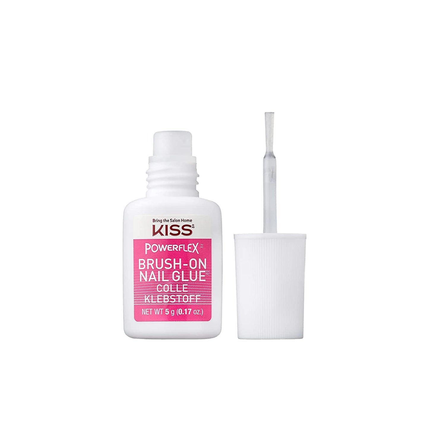 KISS PowerFlex Ultra-Hold Super Strength Instant Bond Flex Formula Brush-On Nail Glue, Application of Artificial Nails & Natural Nail Repair - 3-Pack