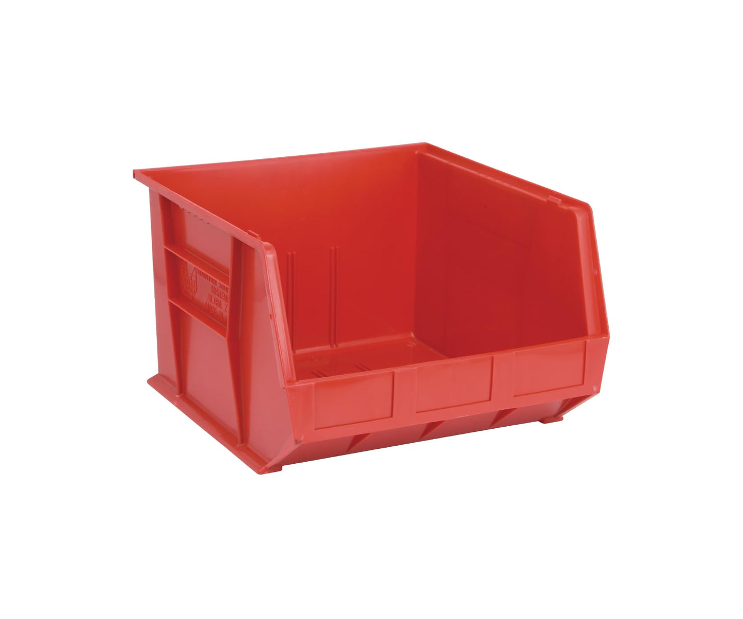 Aviditi BINP1816RAVI Plastic Stack/Hang Storage Bin Containers, 18" x 16-1/2" x 11", Red, Pack of 3, For Organizing Homes, Offices, Garages…