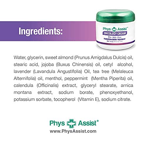 PhysAssist Oncology Cream 1.5 oz. Travel Size. Soothing, Calming and Hydrating to Stressed Skin Undergoing Chemo or Radiation. Made with Botanicals