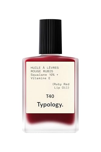 Typology T40 Moisturizing Lip Oil, Ruby Red, 10% Squalane + Vitamin E