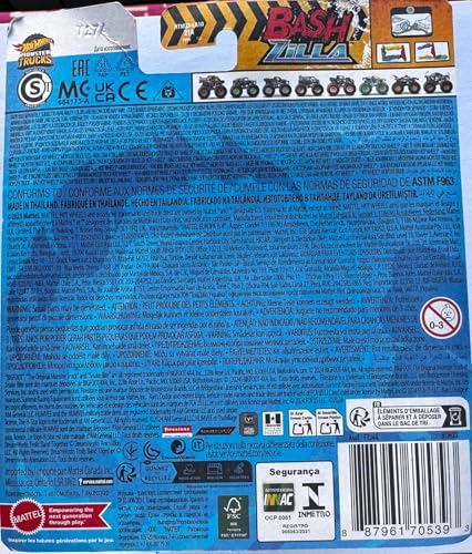 Hot Wheels Monster Trucks New for 2024 1:64 Scale (Bash Zilla 5/6 Beast Basher)