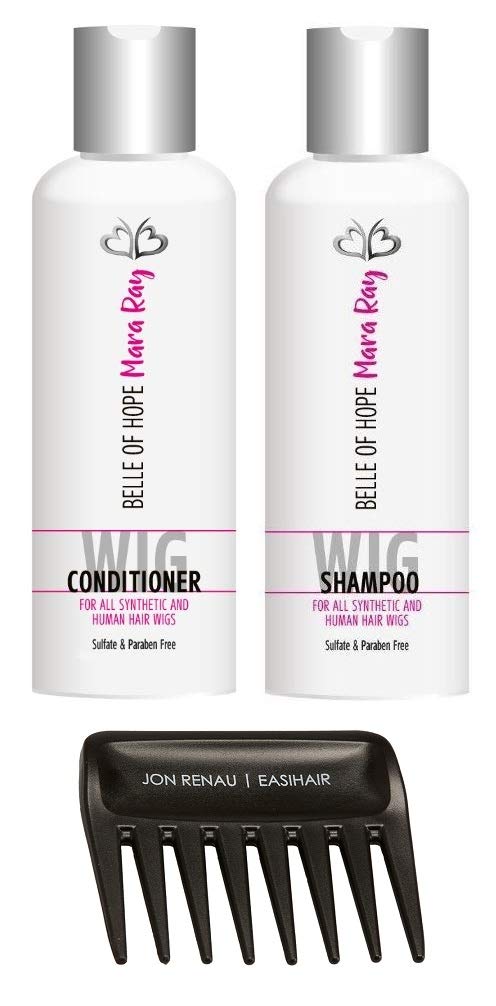 Bundle 4pc: EasiPart XL HD 12" by EasiHair, Wide Tooth Comb, Mara Ray Luxury 4oz Shampoo & Conditioner (14/26S10)