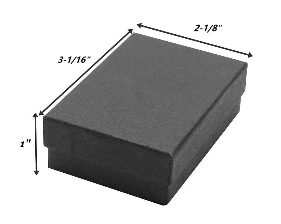 RJ Displays 16 Pack Cotton Filled Matte Black Paper Cardboard jewelry pendant, earring, neck chain, anklets, and bracelets Gift Packaging and Retail…