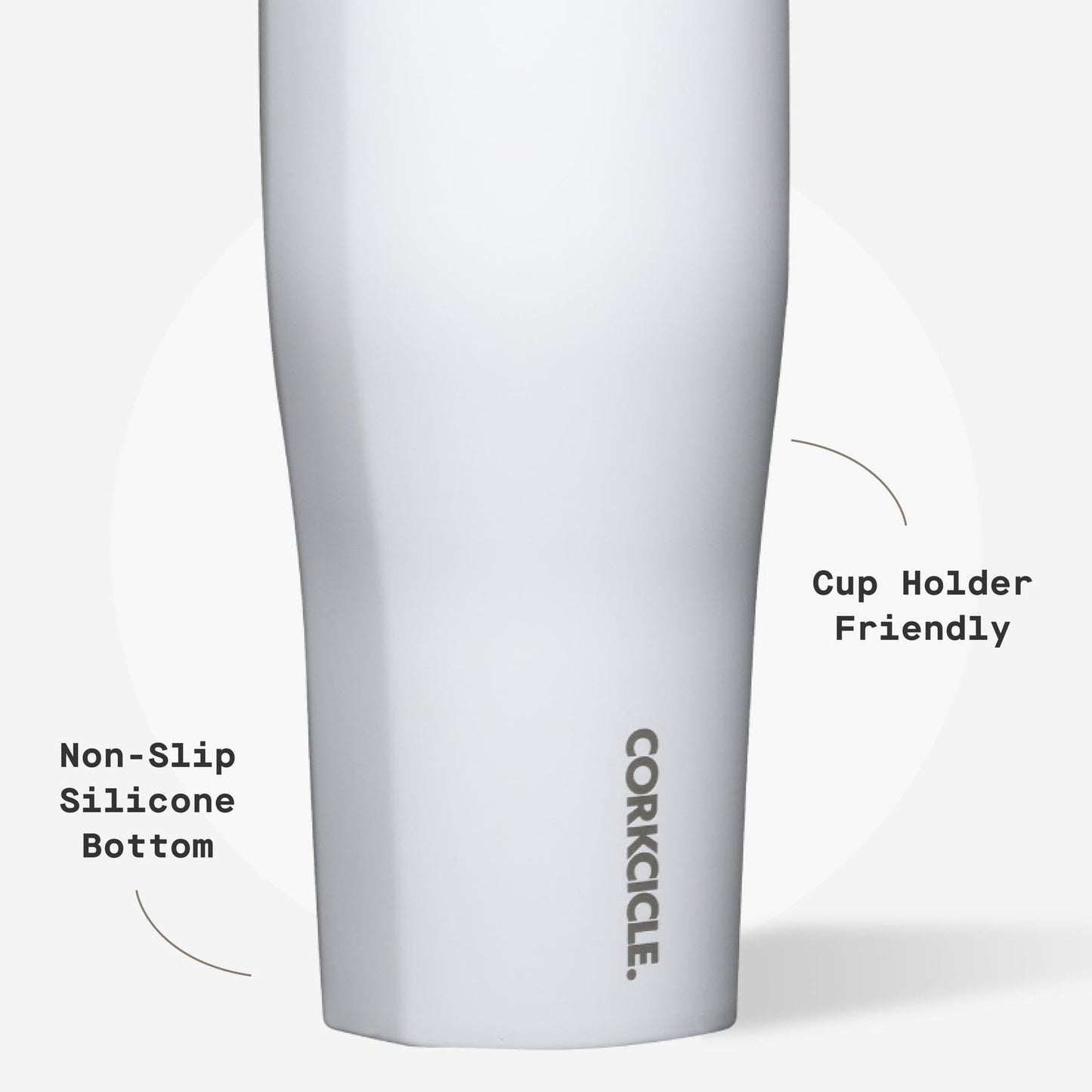 Corkcicle Go Cup XL - Leak-Proof Travel Tumbler - Triple Insulated Stainless Steel Water Bottle - Easy-Carry Handle - Summer Drinkware Gift - Keeps